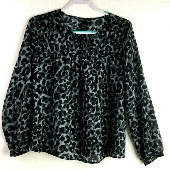 Design 365 Womens Sz: Lg Long Sleeve leopard shirt - Picture 1 of 4